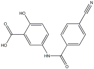 5-[(4-cyanobenzoyl)amino]-2-hydroxybenzoic acid Struktur