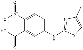 5-[(4-methyl-1,3-thiazol-2-yl)amino]-2-nitrobenzoic acid Struktur