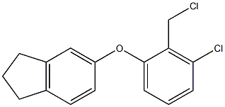 5-[3-chloro-2-(chloromethyl)phenoxy]-2,3-dihydro-1H-indene Struktur