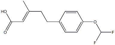 5-[4-(difluoromethoxy)phenyl]-3-methylpent-2-enoic acid Struktur