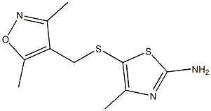 5-{[(3,5-dimethyl-1,2-oxazol-4-yl)methyl]sulfanyl}-4-methyl-1,3-thiazol-2-amine Struktur