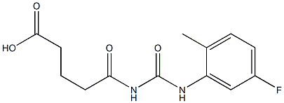 5-{[(5-fluoro-2-methylphenyl)carbamoyl]amino}-5-oxopentanoic acid Struktur