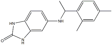 5-{[1-(2,4-dimethylphenyl)ethyl]amino}-2,3-dihydro-1H-1,3-benzodiazol-2-one Struktur