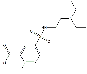 5-{[2-(diethylamino)ethyl]sulfamoyl}-2-fluorobenzoic acid Struktur