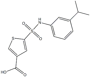 5-{[3-(propan-2-yl)phenyl]sulfamoyl}thiophene-3-carboxylic acid Struktur