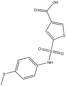 5-{[4-(methylsulfanyl)phenyl]sulfamoyl}thiophene-3-carboxylic acid Struktur