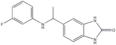 5-{1-[(3-fluorophenyl)amino]ethyl}-2,3-dihydro-1H-1,3-benzodiazol-2-one Struktur