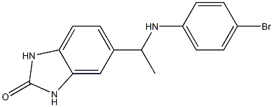 5-{1-[(4-bromophenyl)amino]ethyl}-2,3-dihydro-1H-1,3-benzodiazol-2-one Struktur