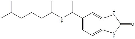 5-{1-[(6-methylheptan-2-yl)amino]ethyl}-2,3-dihydro-1H-1,3-benzodiazol-2-one Struktur