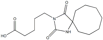 5-{2,4-dioxo-1,3-diazaspiro[4.7]dodecan-3-yl}pentanoic acid Struktur