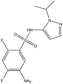 5-amino-2,4-difluoro-N-[1-(propan-2-yl)-1H-pyrazol-5-yl]benzene-1-sulfonamide Struktur