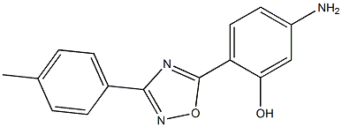 5-amino-2-[3-(4-methylphenyl)-1,2,4-oxadiazol-5-yl]phenol Struktur