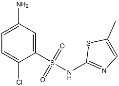 5-amino-2-chloro-N-(5-methyl-1,3-thiazol-2-yl)benzene-1-sulfonamide Struktur