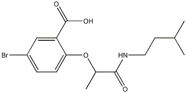 5-bromo-2-{1-[(3-methylbutyl)carbamoyl]ethoxy}benzoic acid Struktur