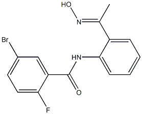 5-bromo-2-fluoro-N-{2-[1-(hydroxyimino)ethyl]phenyl}benzamide Struktur