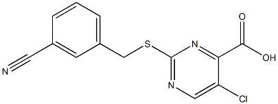 5-chloro-2-[(3-cyanobenzyl)thio]pyrimidine-4-carboxylic acid Struktur