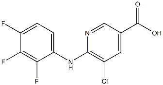 5-chloro-6-[(2,3,4-trifluorophenyl)amino]pyridine-3-carboxylic acid Struktur