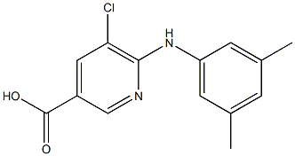 5-chloro-6-[(3,5-dimethylphenyl)amino]pyridine-3-carboxylic acid Struktur