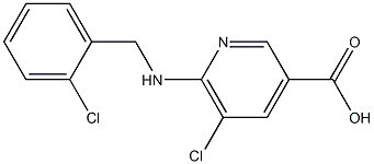 5-chloro-6-{[(2-chlorophenyl)methyl]amino}pyridine-3-carboxylic acid Struktur