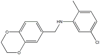 5-chloro-N-(2,3-dihydro-1,4-benzodioxin-6-ylmethyl)-2-methylaniline Struktur