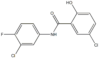 5-chloro-N-(3-chloro-4-fluorophenyl)-2-hydroxybenzamide Struktur