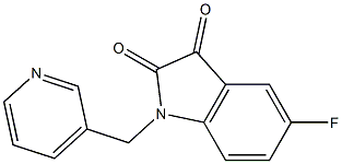 5-fluoro-1-(pyridin-3-ylmethyl)-2,3-dihydro-1H-indole-2,3-dione Struktur