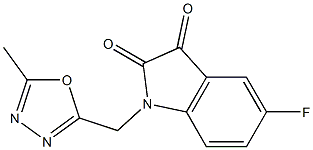 5-fluoro-1-[(5-methyl-1,3,4-oxadiazol-2-yl)methyl]-2,3-dihydro-1H-indole-2,3-dione Struktur