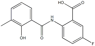 5-fluoro-2-[(2-hydroxy-3-methylbenzene)amido]benzoic acid Struktur