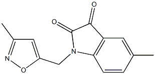 5-methyl-1-[(3-methyl-1,2-oxazol-5-yl)methyl]-2,3-dihydro-1H-indole-2,3-dione Struktur