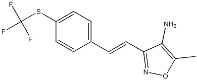 5-methyl-3-((E)-2-{4-[(trifluoromethyl)thio]phenyl}vinyl)isoxazol-4-amine Struktur