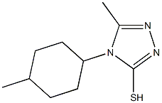 5-methyl-4-(4-methylcyclohexyl)-4H-1,2,4-triazole-3-thiol Struktur