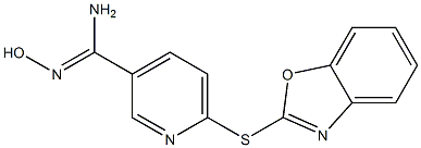 6-(1,3-benzoxazol-2-ylsulfanyl)-N'-hydroxypyridine-3-carboximidamide Struktur