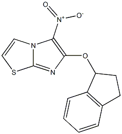 6-(2,3-dihydro-1H-inden-1-yloxy)-5-nitroimidazo[2,1-b][1,3]thiazole Struktur