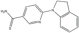 6-(2,3-dihydro-1H-indol-1-yl)pyridine-3-carbothioamide Struktur