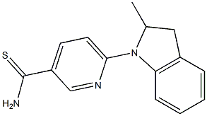 6-(2-methyl-2,3-dihydro-1H-indol-1-yl)pyridine-3-carbothioamide Struktur