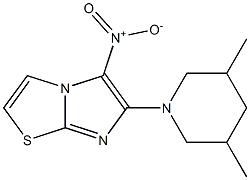 6-(3,5-dimethylpiperidin-1-yl)-5-nitroimidazo[2,1-b][1,3]thiazole Struktur