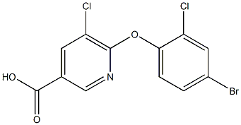 6-(4-bromo-2-chlorophenoxy)-5-chloropyridine-3-carboxylic acid Struktur