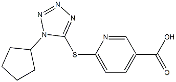 6-[(1-cyclopentyl-1H-1,2,3,4-tetrazol-5-yl)sulfanyl]pyridine-3-carboxylic acid Struktur