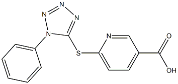 6-[(1-phenyl-1H-1,2,3,4-tetrazol-5-yl)sulfanyl]pyridine-3-carboxylic acid Struktur