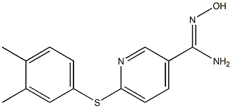 6-[(3,4-dimethylphenyl)sulfanyl]-N'-hydroxypyridine-3-carboximidamide Struktur