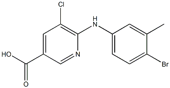 6-[(4-bromo-3-methylphenyl)amino]-5-chloropyridine-3-carboxylic acid Struktur