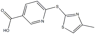 6-[(4-methyl-1,3-thiazol-2-yl)sulfanyl]pyridine-3-carboxylic acid Struktur