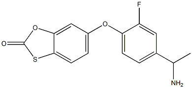 6-[4-(1-aminoethyl)-2-fluorophenoxy]-2H-1,3-benzoxathiol-2-one Struktur