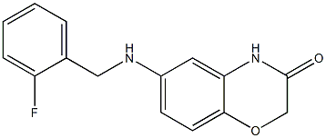 6-{[(2-fluorophenyl)methyl]amino}-3,4-dihydro-2H-1,4-benzoxazin-3-one Struktur