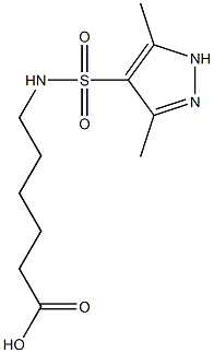 6-{[(3,5-dimethyl-1H-pyrazol-4-yl)sulfonyl]amino}hexanoic acid Struktur