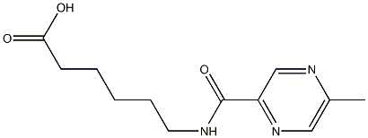 6-{[(5-methylpyrazin-2-yl)carbonyl]amino}hexanoic acid Struktur