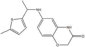 6-{[1-(5-methylthiophen-2-yl)ethyl]amino}-3,4-dihydro-2H-1,4-benzoxazin-3-one Struktur