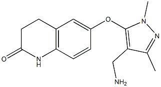 6-{[4-(aminomethyl)-1,3-dimethyl-1H-pyrazol-5-yl]oxy}-1,2,3,4-tetrahydroquinolin-2-one Struktur