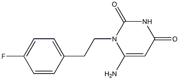 6-amino-1-[2-(4-fluorophenyl)ethyl]-1,2,3,4-tetrahydropyrimidine-2,4-dione Struktur