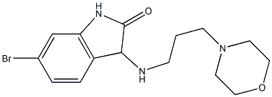 6-bromo-3-{[3-(morpholin-4-yl)propyl]amino}-2,3-dihydro-1H-indol-2-one Struktur